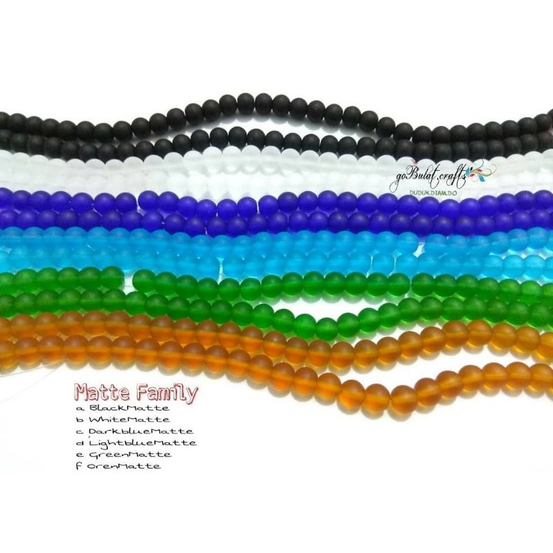 MATTE BEADS 8MM BLACK MATTE BLUE BLACK MATTE