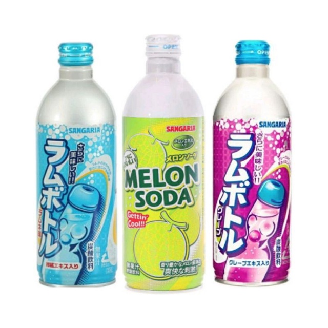 Sangaria Ramu Bottle  แซงกาเรีย เครื่องดื่มอัดก๊าซกลิ่นผลไม้ 500 ml จากญี่ปุ่น Exp.11/2026