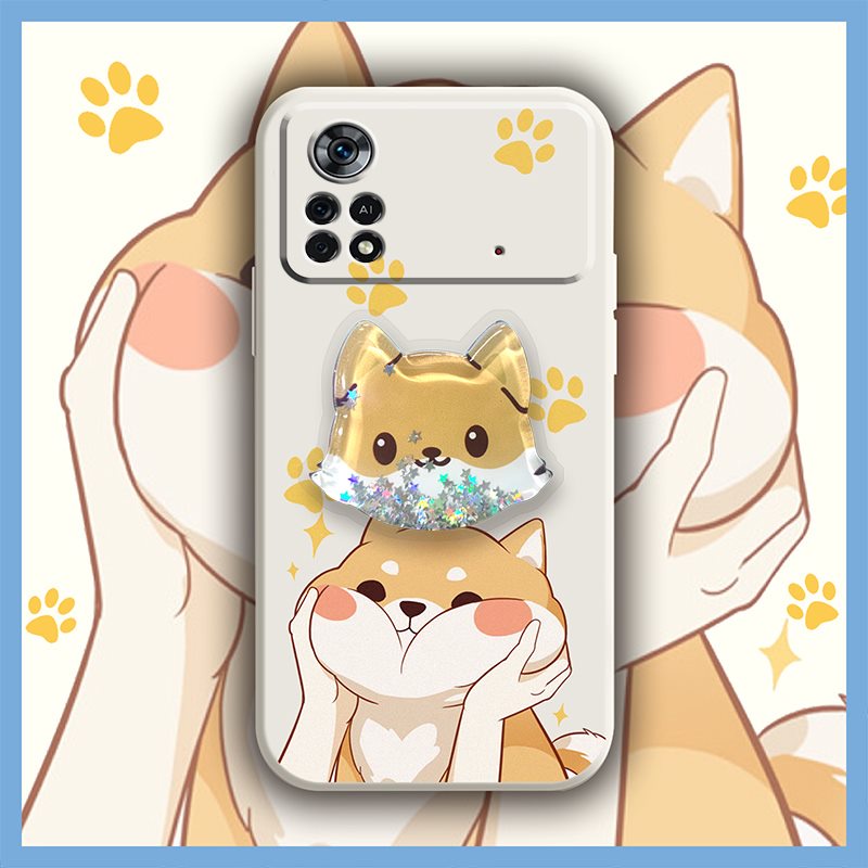 IMEIKONST Cover Per Xiaomi Poco X4 Pro 5G – Custodia Rigida Con Glitter Liquidi E Sabbie Mobili – Effetto Gradiente Blu E Viola – Morbida Bumper TPU