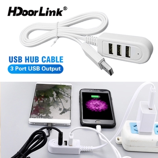 Hdoorlink ฮับ Usb อะแดปเตอร์สายชาร์จ Usb 3 พอร์ต Usb 2.0 สำหรับแล็ปท็อป PC คอมพิวเตอร์ ขนาด 1.2 ม