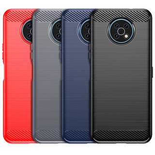 Bumper Carbon Fiber Soft Silicone Back Cover For Nokia G50 Capas Shockproof Soft TPU Phone Bumper Armor Carbon Fiber Phone Case