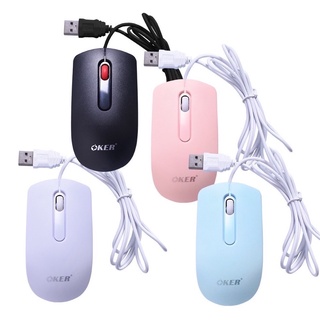 Oker Mouse Optical usb รุ่น M-147 1,200dpi ใช้งานง่าย รูปแบบสวยงามเหมาะมือพกสะดวก สีพาสเทล 4 สี ดำ ขาว ชมพู ฟ้า