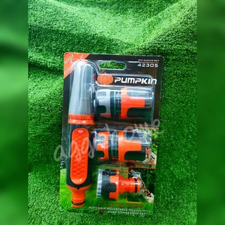 PUMPKIN ชุดหัวฉีดน้ำ รุ่น PTT-2ADNS-SET (42305) หัวฉีด+ข้อต่อสวมก๊อกน้ำ ปรับรูปแบบการออกน้ำ 2แบบ ข้อต่อก๊อก