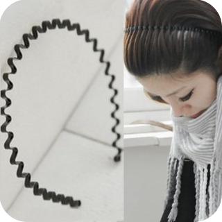Mens and womens wave hair band headband black wide edge curly hair ringale