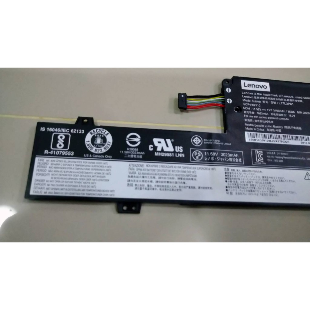 BATTERY ORIGINAL LENOVO แบตเตอรี่ ของแท้ LENOVO  Ideapad 320s-13IKB Yoga 320-11 Yoga 520-12 Yoga 720-12IKB  L17L3P61