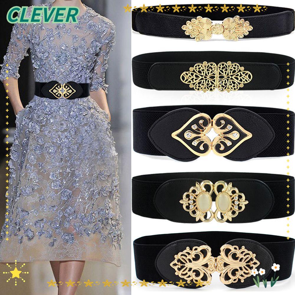 【ขายร้อน】เข็มขัดคาดเอว แบบกว้าง หัวเข็มขัดยางยืด เครื่องประดับแฟชั่น สําหรับผู้หญิง