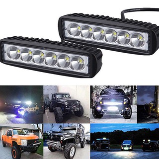 🎡ไฟ LED 18 W สำหรับติดรถยนต์ Off-road SUV 4 WD รถบรรทุก