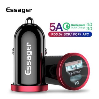 Essager Quick Charge 4.0 3.0 USB Car Charger 5A SCP QC4.0 QC3.0 QC Type C PD Car Fast USB Charger