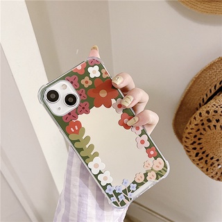 เคสป้องกันโทรศัพท์มือถือกระจก ลายลูกไม้ สําหรับ Apple Iphone 12promax 11 14promax 13 678plus xs xr