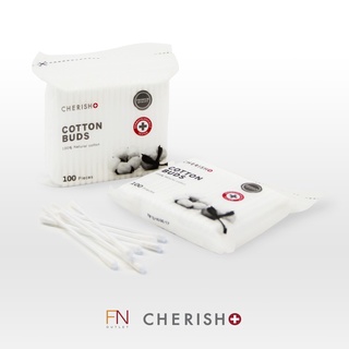 [1แถม1] CHERISH สำลีก้าน Cotton 100% จำนวน 100 ก้าน