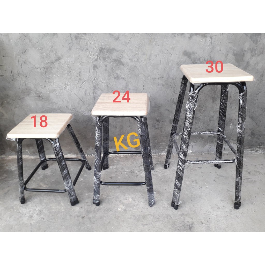 เก้าอี้ทรงสูง เก้าอี้บาร์หน้าไม้ยางพารา