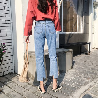 พร้อมส่ง💜basic korean jeans กางเกงยีนส์เอวสูงทรงตรง สไตล์เกาหลี