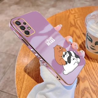 สําหรับ Samsung Galaxy A32 A52 A52s A72 4G 5Gเคสโทรศัพท์มือถือแบบนิ่ม TPU ลายการ์ตูนหมี Bare Bear