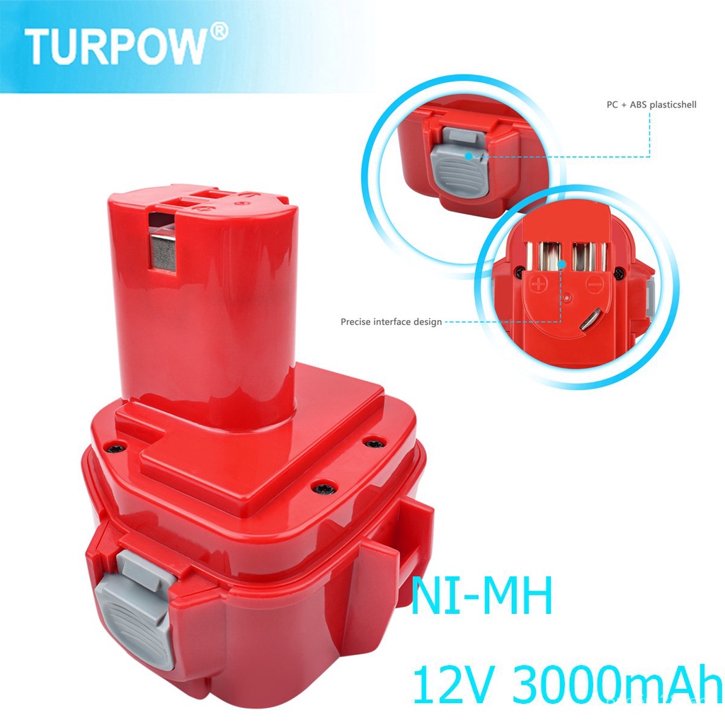 TURPOW 12V 4000mAh NI-MH เปลี่ยนแบตเตอรี่สำหรับ Makita PA12 1220 1233 1222 1223 1235 6270D 6271D 6317D 6227D Power Too