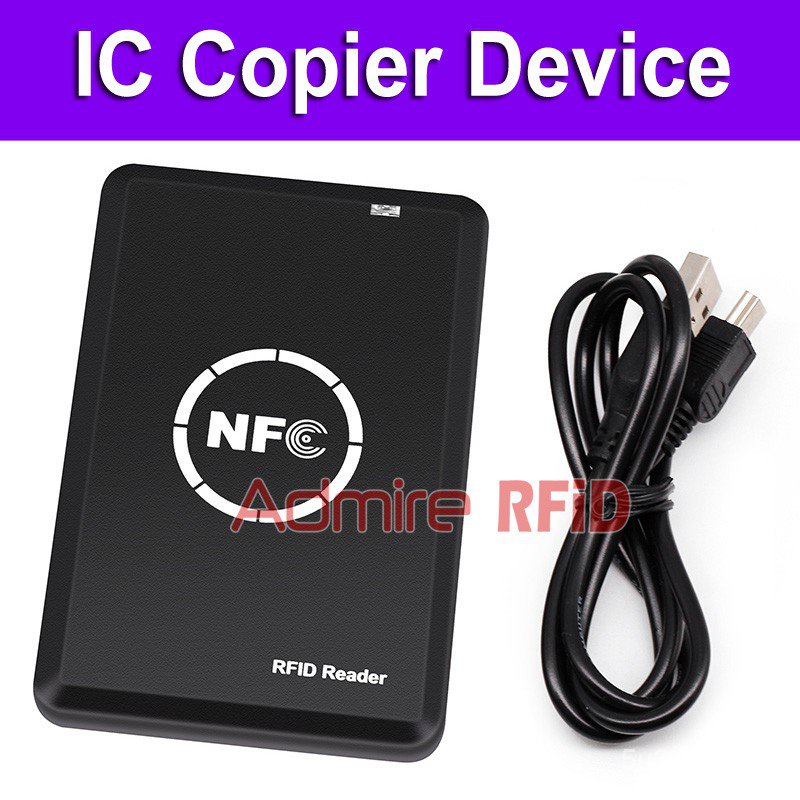 Access card duplicator IC 13.56mhz RFID MF 1k card copier cloning device with free cards & key