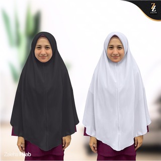 Labuh JILBAB เสื้อฮู้ดนักเรียน ทรงกลม โดย ZALEHA TEXTILES LABUH School Hood. zalehatextile สีดํา และสีขาว