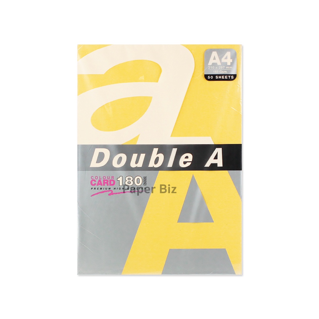 Double A กระดาษสี ขนาด A4 หนา 180 แกรม 50 แผ่น