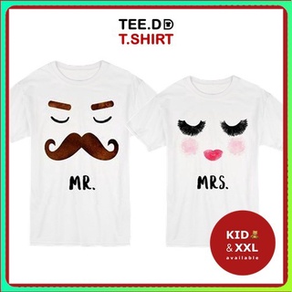 tshirtเสื้อยืดคอกลมฤดูร้อนTEE.DD.TSHIRT เสื้อคู่ Mr. &amp; Mrs. เสื้อยืด มีทั้งทรงคลาสสิค และ ครอป ผ้านุ่ม สกรีนสวย ไม่ย้วย