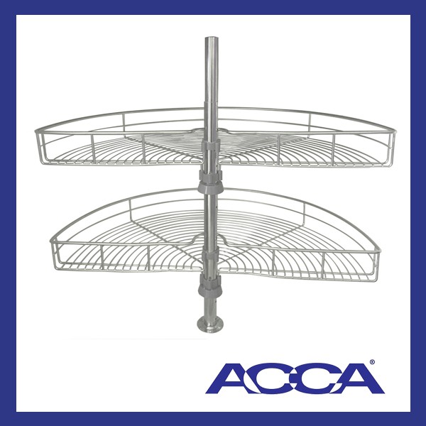 ACCA ตะแกรงสแตนเลสใต้ตู้ ครึ่งวงกลม ที่เก็บอุปกรณ์รางเลื่อน ที่วางของ ชั้นวางใต้ตู้ ที่วางจาน ในครัว เค้าเตอร์ครัว