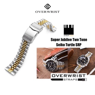 สายนาฬิกา strapcode super jubilee (super-j louis) two tone for seiko turtle srp