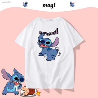 เตรียมจัดส่ง✚﹉Interstellar baby co-branded stitch เสื้อยืด 2022 ใหม่ Stitch แขนสั้น Disney อุปกรณ์ต่อพ่วงคู่รักชุดสไตล์อ