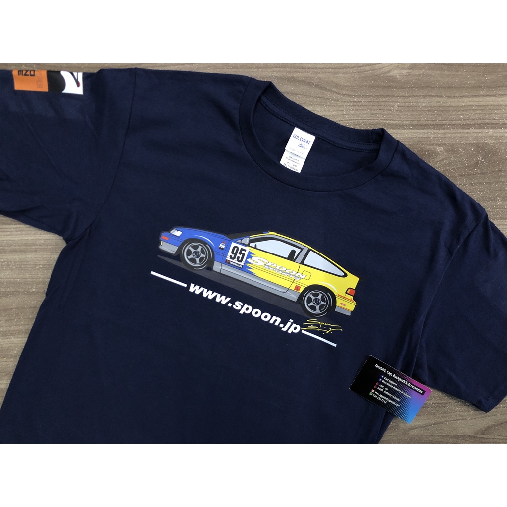 Spoon Sports Honda CRX SIR Limited *D3 (เสื้อยืดสีกรมท่า)