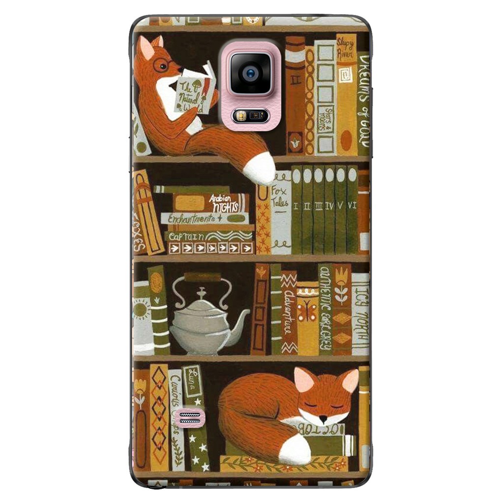 Samsung Galaxy Note 4, Note 5, Note 7, Note 7, Note 8, Note 9 Case With Reading Fox Images