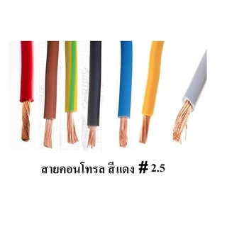 สายไฟเดี่ยวทองแดงแท้ 2.5 sq.mm สายคอนโทรล VSF 1x2.5 SQ.MM ความยาว 10 เมตร ใช้กับไฟ 12V - 220V ได้