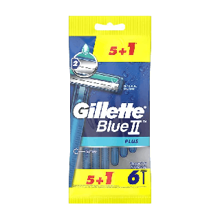 Gillette ยิลเลตต์ บลูทู Blue2 Plus ด้าม มีดโกนหนวด พร้อมใบมีด 5+1 ชิ้น P&G