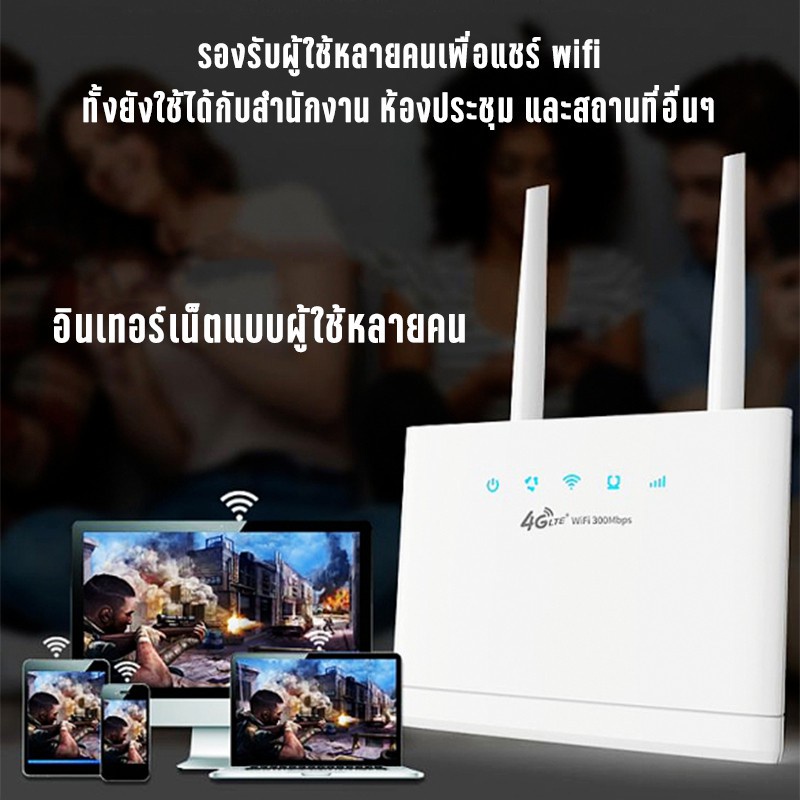 เร้าเตอร์ใส่ซิม 4g Router 300 Mbps Wireless N 4g Lte Router เราเตอร์ใส่ซิม Sim Router รองรับทุก