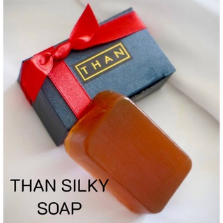 THAN SILKY SOAP(ธัญซิลกี้โซพ) สบู่รังไหม สบู่ล้างหน้า ลดสิว ผิวหน้าเงา