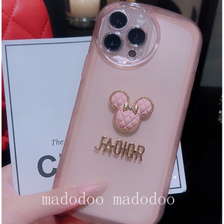 Oppo A57 2022 A77 5G A96 A76 A74 A53 A33 A7 A5S A12 A11K A1K A83 A39 F9 Reno 7Z 4G F1s Candy Colors Cartoon Minnie ins Round Edge Clear Airbag Fine Hole Shockproof Soft Phone Case Cover NKS 16