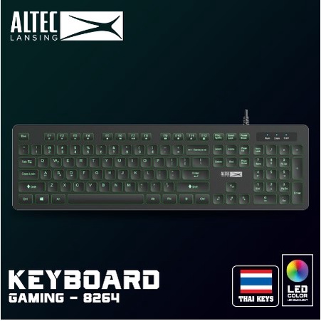Keybroad Altec Lansing ALBK8264 Wired gaming keyboard คีย์บร์อด มีไฟ ไฟรอด รับประกัน 2 ปี