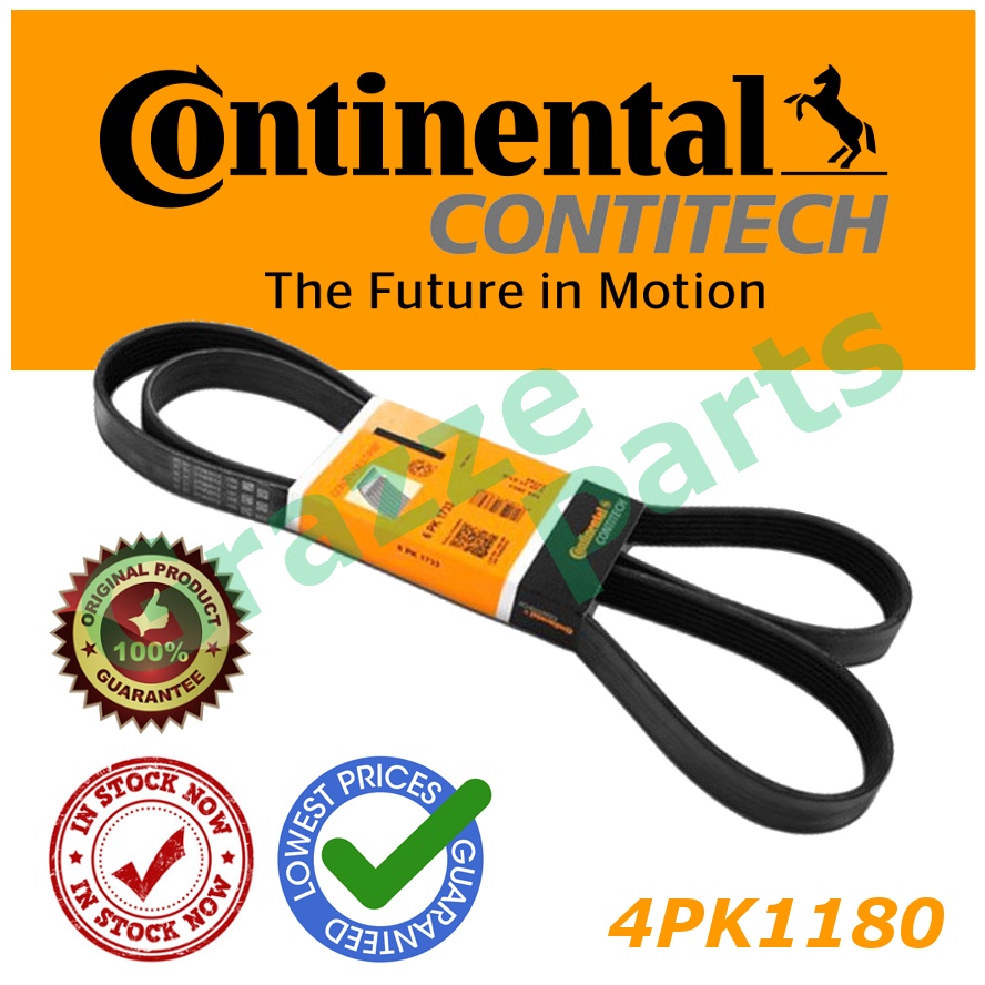 Continental Contitech Ribstar Rib Serpentine เข็มขัดพัดลม 4PK1180 สําหรับ Perodua Myvi Icon 1.5 2017