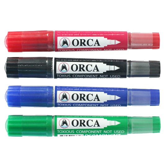 [กล่อง 12 ด้าม] ปากกาเคมี2หัว Orca