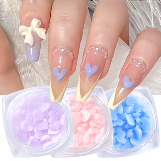 Mama Nail หินอะคริลิค พลอยเทียม รูปหัวใจน่ารัก 3D สีแคนดี้ สําหรับตกแต่งเล็บ DIY 1 กล่อง