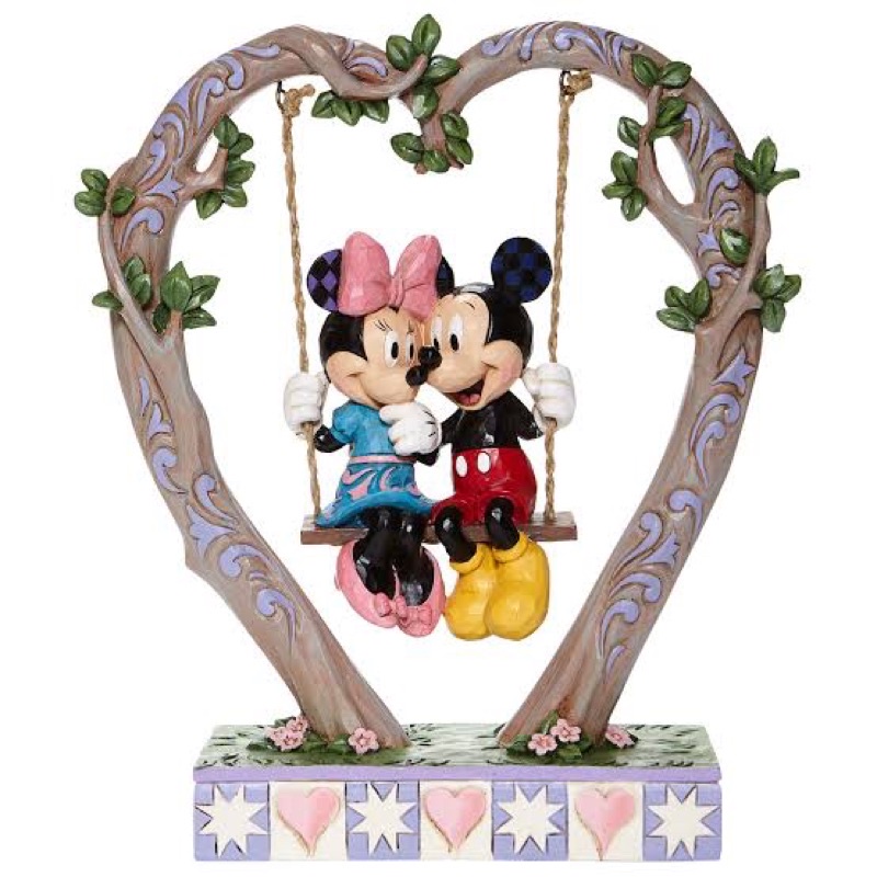 Jim Shore Disney Mickey and Minnie on Swing Figurine, 9"