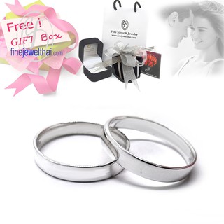 Finejewelthai แหวนเงิน-เงินแท้ 925-แหวนคู่-แหวนหมั้น-แหวนแต่งงาน-Couple-silver-wedding-ring - Gift_set83