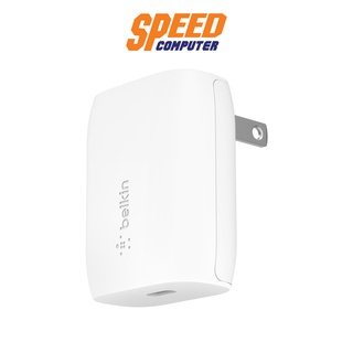 BELKIN (อแดปเตอร์) USB-C 1 Port 20W 9V/2.2A Wall Charger - White * 2-Flat Pin BY SPEEDCOM