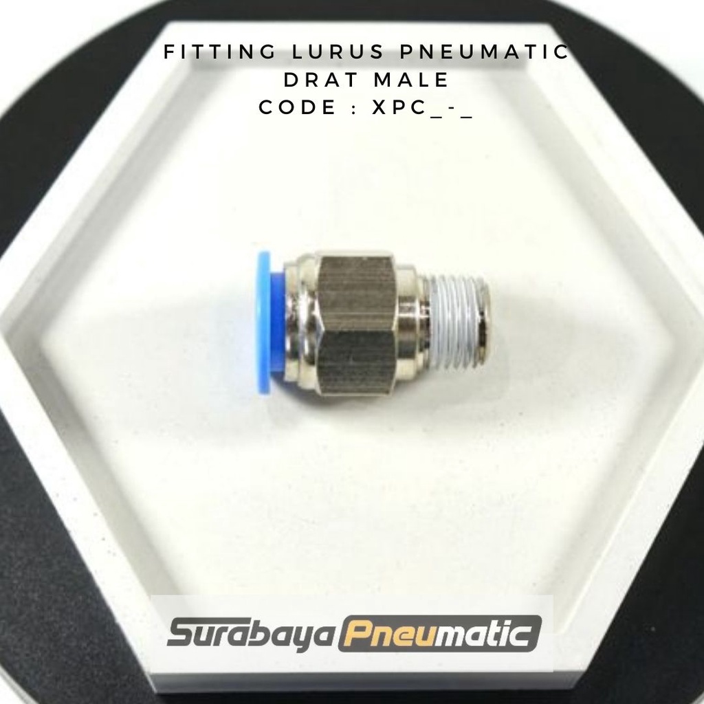 ฟิตติ้งชายตรง - XPC08-01 (8mm,R1/8-Piece) - จุกนม - ยี่ห้อ XPC