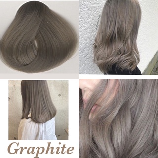 Graphiteน้ำตาลเทาหม่น ทรีทเม้นท์เปลี่ยนสีผม (Merzii color)แกรไฟต์ สีผมฮิต พื้นผมต้องสว่างระดับ 10ก่อนลงพร้อมส่งสี