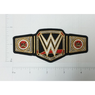 WWE World Championship Belt โลโก้เข็มขัดมวยปล้ำ ตัวรีดติดเสื้อ เย็บติดเสื้อ ตกแต่งเครื่องแต่งกาย