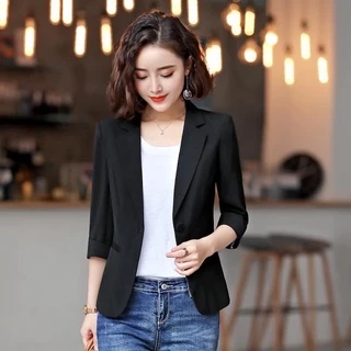 พร้อมส่ง--เสื้อสูท ผ้ายืด เหมาะกับคนทำงานหรือใส่เที่ยว เสื้อสวยงาม สี ดำ ขาว เหลืองสามสี#1129