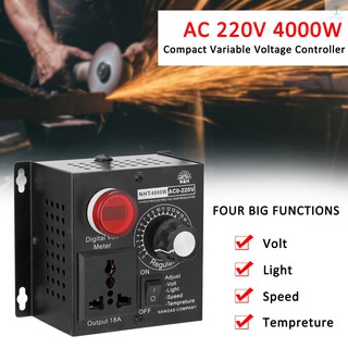 ตัวควบคุมแรงดันไฟฟ้า AC 220 โวลต์ 4000 วัตต์ ขนาดกะทัดรัดค แบบพกพา อุณหภูมิ แรงดันไฟฟ้าแบบปรับได้