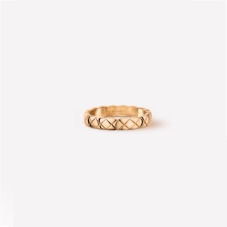 2022 New Best Seller Coco Crush Ring Quilted Motif Mini Version 18k Beige Gold NO Diamonds