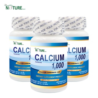 Calcium 1000 x 3 ขวด แคลเซียม 1000 THE NATURE เดอะ เนเจอร์ บำรุงกระดูก แคลเซียม กระดูก แคลเซียมสูง