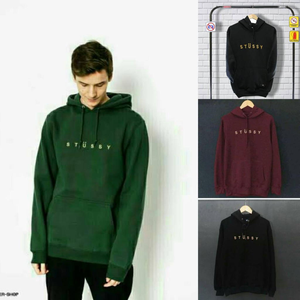 เสื้อแจ็คเก็ต Stussy เสื้อกันหนาวมีฮู้ดผู้ชาย