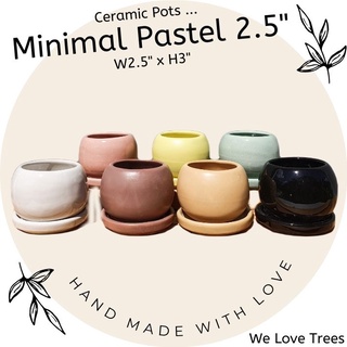 Ceramic Pots ... Minimal Pastel 2.5"