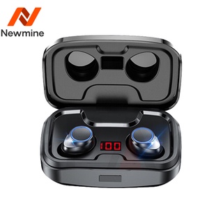 Newmine TWS Bluetooth 5.0 หูฟังกล่องชาร์จ 3500mAh หูฟังไร้สาย 9D สเตอริโอกีฬาหูฟังเอียร์บัดกันน้ำพร้อมไมโครโฟน