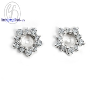 ฐานต่างหูเพชรCZ-ฐานต่างหูเงินแท้-Diamond-CZ-Silver-Earring-Jacket-Finejewelthai-E1095cz00jk (ราคาเฉพาะฐาน ไม่รวมต่างหู)